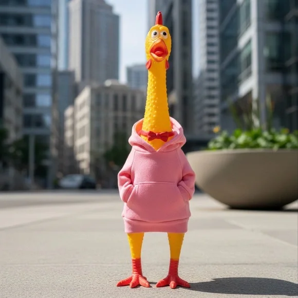 Gray Hoodie for Rubber Chicken Toy / Doll Hoodie - Picture 5 of 12